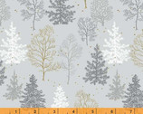 Frosted Forest - Trees in Snowfall Lt Grey by Whistler Studios from Windham Fabrics