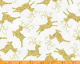 Frosted Forest - Prancing Deer White by Whistler Studios from Windham Fabrics