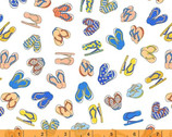 Bathing Beauties - Flip Flops White by Whistler Studios from Windham Fabrics