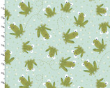 Susie Sunshine - Hop To It Frogs Turquoise from 3 Wishes Fabric