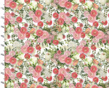 White Cottage Farm - Cottage Floral White from 3 Wishes Fabric