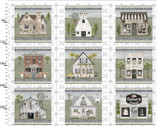 White Cottage Farm - Village PANEL 36 Inches from 3 Wishes Fabric