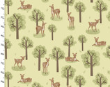 Cozy Forest - Peeking Deer Forest Green from 3 Wishes Fabric