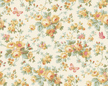 French Mill - Roses Butterflies Natural from Andover Fabrics