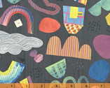Happy - Happy Day Mixed Day Charcoal by Carrie Bloomston from Windham Fabrics