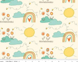 Bumble and Bear - Main Cream Rainbow Scenic from Riley Blake Fabric