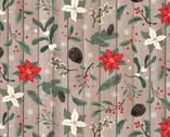 Chickadee Christmas Choir - Poinsettia Pines Toss Board from Studio E Fabrics