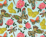 A Heart Led Life - Butterfly Toss Sky by Kelly Rae Roberts from Benartex Fabrics
