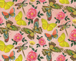 A Heart Led Life - Butterfly Toss Pink by Kelly Rae Roberts from Benartex Fabrics