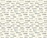 A Heart Led Life - Words of the Heart Cream by Kelly Rae Roberts from Benartex Fabrics