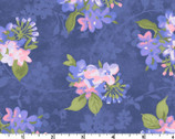 Cottage Bouquet - Tossed Floral Blue from Maywood Studio Fabric