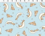 Guess How Much I Love You - Sleepy Hares Lt Blue by Anita Jeram from Clothworks Fabric