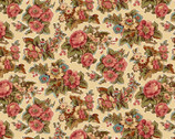 Bannard’s Hill - Main Floral Cream by Michelle Yeo from Henry Glass Fabric