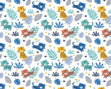 Roar FLANNEL - Jungle Tigers Cats White from Camelot Fabrics