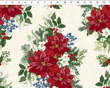 Winter Blooms - Big Flowers Snowflakes Cream from In The Beginning Fabric