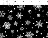 Winter Blooms - Snowflakes Black from In The Beginning Fabric