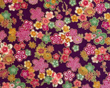 Kiku - Floral Blooms Purple by Sevenberry from Robert Kaufman Fabrics