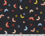 Kiku - Butterfly Floral Black by Sevenberry from Robert Kaufman Fabrics