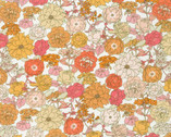 London Calling LAWN - Floral Blooms Creamsicle Orange from Robert Kaufman Fabrics
