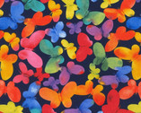 Winged Rainbow - Butterflies Navy from Robert Kaufman Fabrics