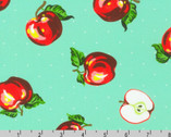 Apple Blossom - Apples Aqua by Vanessa Lillrose and Linda Fitch from Robert Kaufman Fabrics