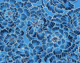 Japanese Elegance - Small Floral Blue from Sykel Fabric