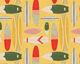 Beach Day - Surf Boards Yellow from Paintbrush Studio Fabrics