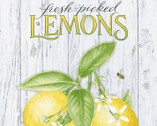 Fresh Picked Lemons - Lemons PANEL 24 Inches by Jane Shasky from Henry Glass Fabric