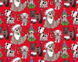 Christmas Cotton - Dogs Red from Fabric Traditions Fabric