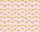 Nordic Spring ORGANIC - Flower Toss Pink from Felicity Fabrics