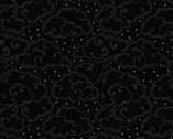Celestial - Clouds Black Metallic from Lewis and Irene Fabric