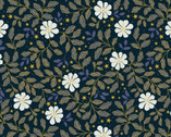 Celestial - Flowers Dark Metallic from Lewis and Irene Fabric