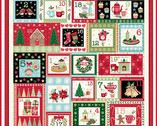Cosy Christmas - Advent Calendar PANEL 24 Inches from Makower UK  Fabric