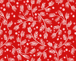 Furry and Bright - Fir Branches Red from Andover Fabrics