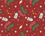 Harry Potter Christmas - Dobby Socks Red from Camelot Fabrics