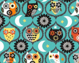 Hocus Pocus - Owl Night Long Teal from Michael Miller Fabric