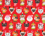Kitty Christmas Red from Alexander Henry Fabrics