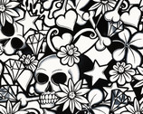 Street Skull Black and White from Alexander Henry Fabrics