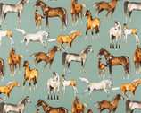 Nicole’s Prints - Love of Horses Sage from Alexander Henry Fabrics