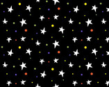 Boo Stars GLOW in the DARK - Stars Black from Henry Glass Fabric