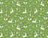 Winters Blooms - Reindeer Green by Jason Yenter from In The Beginning Fabric