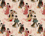 Kimonos and Koi - Geishas Cream from Paintbrush Studio Fabrics