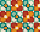 Retro Geos CANVAS DUCK Organic - Flower Blocks Multi 58 Inch from Paintbrush Studio Fabrics