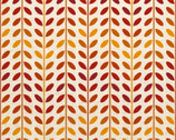 Retro Geos CANVAS DUCK Organic - Falling Leaves Red 58 Inch from Paintbrush Studio Fabrics