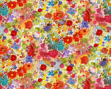 Poppy Dreams - Abstract Florals White by Sue Zipkin from Clothworks Fabric