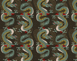 Kimonos and Koi - Bold Dragon Black from Paintbrush Studio Fabrics