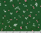 Wishwell Cheery Blossom - Cherries Blossoms Ivy Green from Robert Kaufman Fabrics