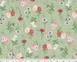 Butterfly Collector - Botany Floral Matcha Green by Jean Plout from Windham Fabrics