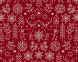 Scandi Saariselka Holiday Red from Lewis and Irene Fabric
