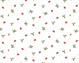 Flower Market - Small Tossed Leaves Flowers White by Jessica Mundo from Henry Glass Fabric